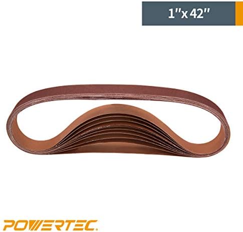 PowerTec 41420-1 1 x 42 אינץ 'חגורות מלטש | מבחר חגורת מלטש תחמוצת אלומיניום, 3 כל אחד מ- 60 80